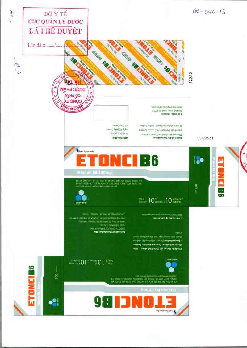 thông tin, cách dùng, giá thuốc EtonciB6 - ảnh 0