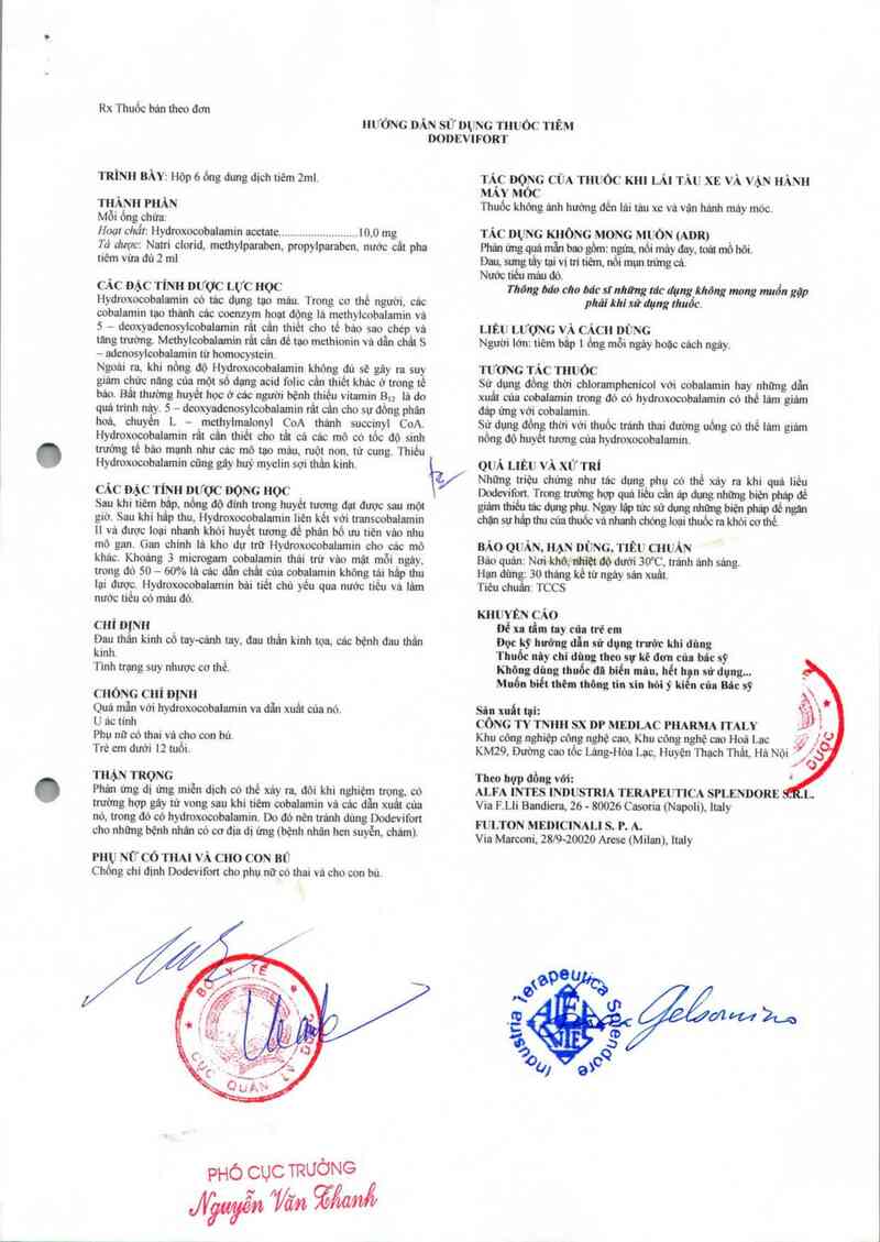 thông tin, cách dùng, giá thuốc Dodevifort - ảnh 2