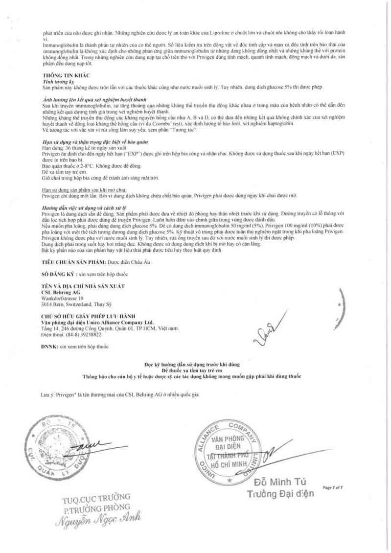 thông tin, cách dùng, giá thuốc Privigen - ảnh 22