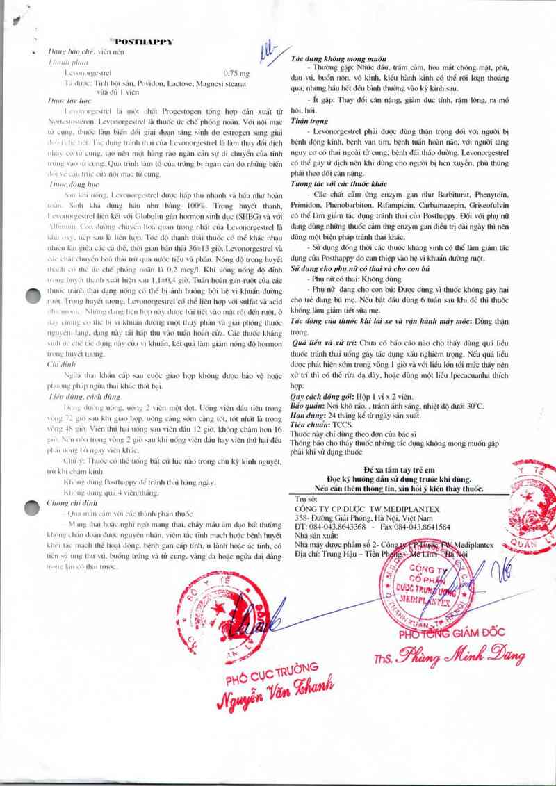 thông tin, cách dùng, giá thuốc Posthappy - ảnh 2
