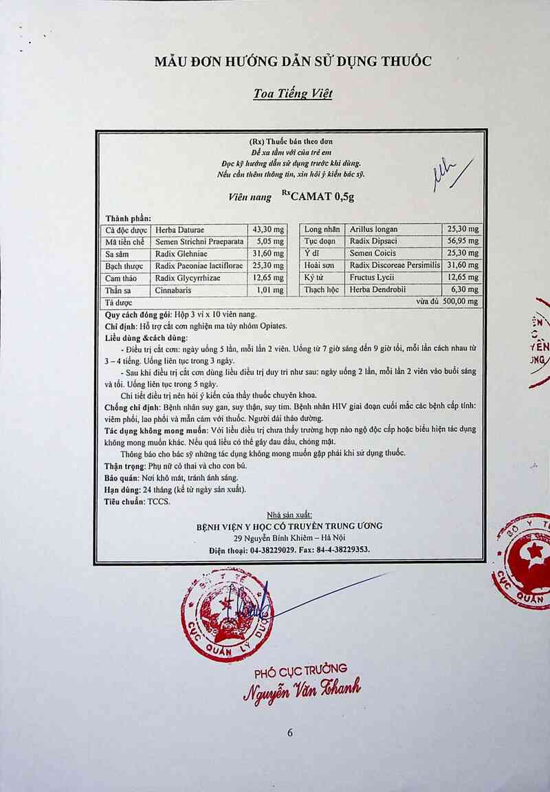 thông tin, cách dùng, giá thuốc Camat - ảnh 2