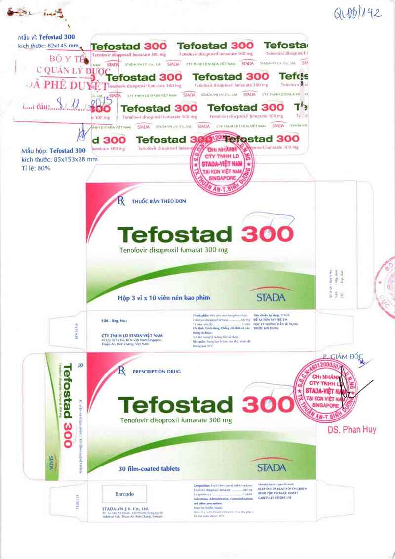 thông tin, cách dùng, giá thuốc Tefostad 300 - ảnh 0