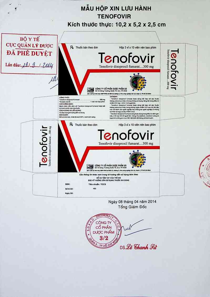 thông tin, cách dùng, giá thuốc Tenofovir 300 - ảnh 0