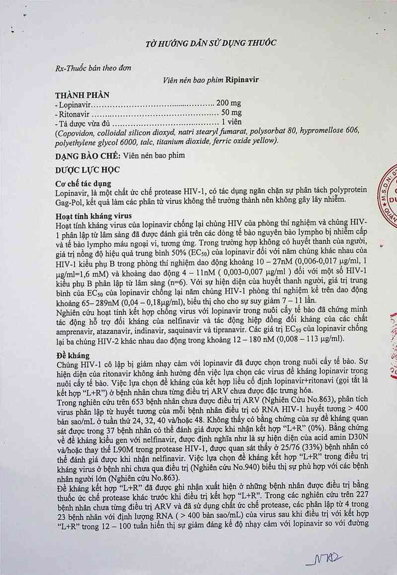 thông tin, cách dùng, giá thuốc Ripinavir - ảnh 3