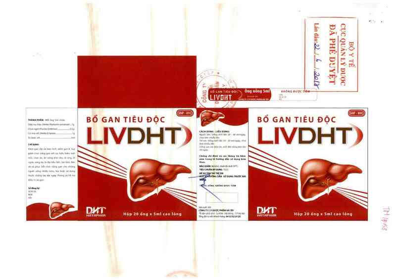 thông tin, cách dùng, giá thuốc Bổ gan tiêu độc LivDHT - ảnh 0