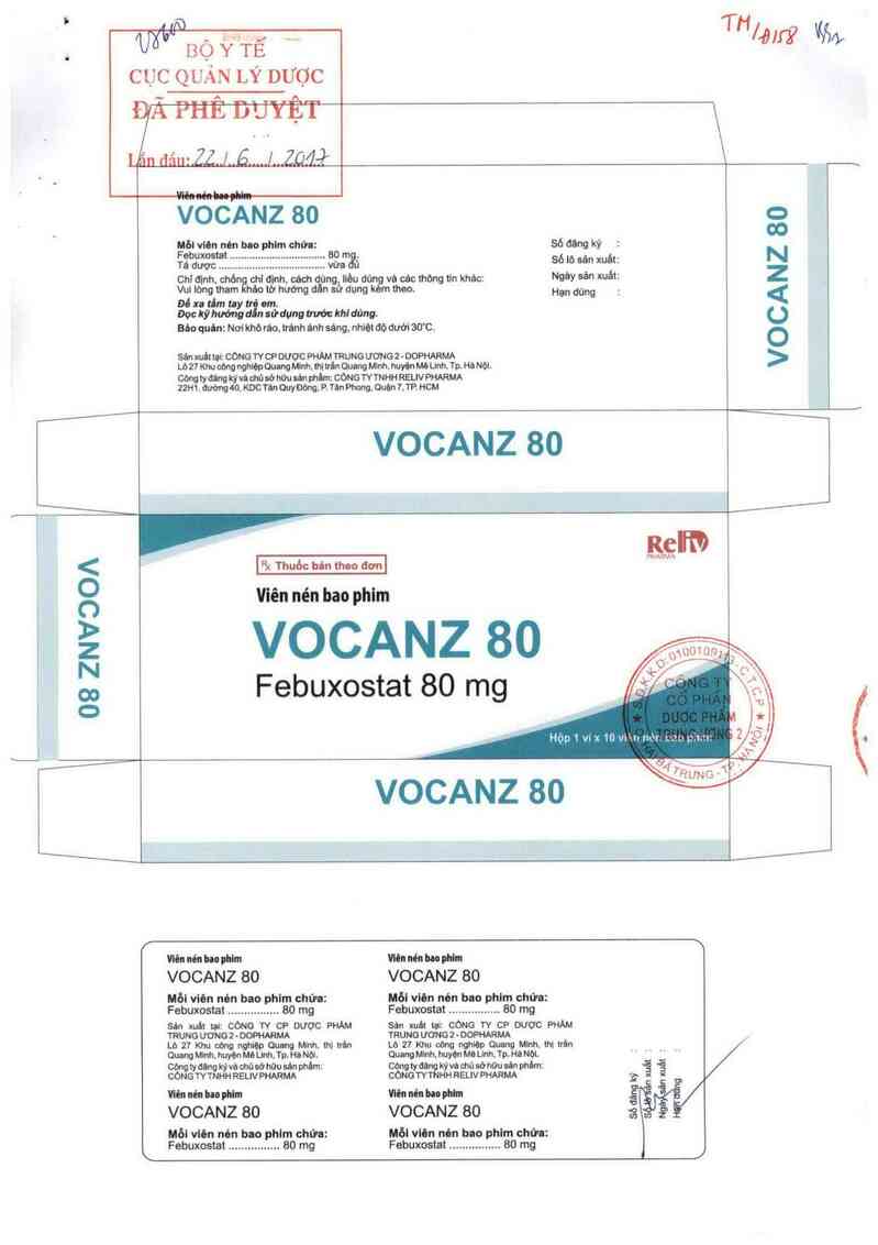 thông tin, cách dùng, giá thuốc Vocanz 80 - ảnh 0