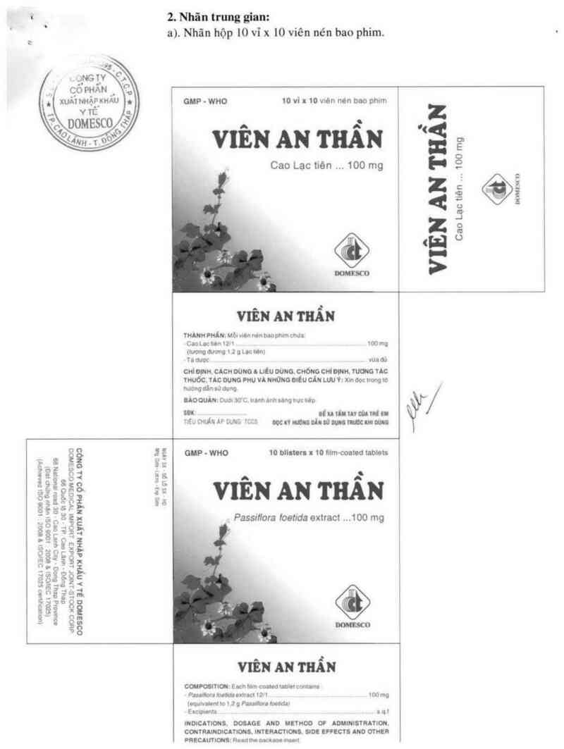 thông tin, cách dùng, giá thuốc Viên an thần - ảnh 1