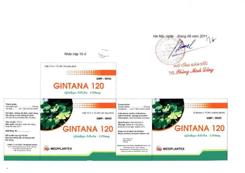 thông tin, cách dùng, giá thuốc Gintana 120 - ảnh 0