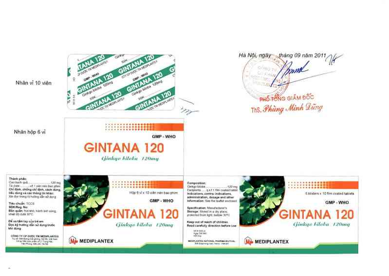 thông tin, cách dùng, giá thuốc Gintana 120 - ảnh 1