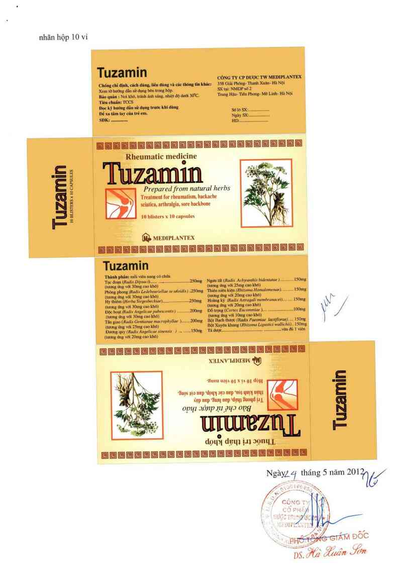 thông tin, cách dùng, giá thuốc Tuzamin - ảnh 1