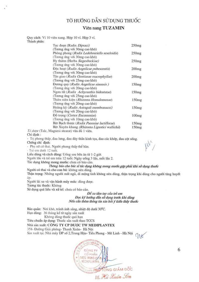 thông tin, cách dùng, giá thuốc Tuzamin - ảnh 2