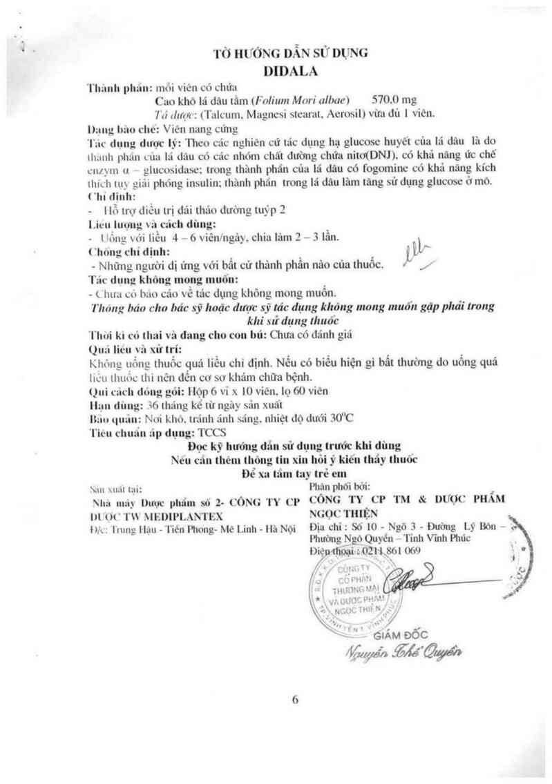 thông tin, cách dùng, giá thuốc Didala - ảnh 2