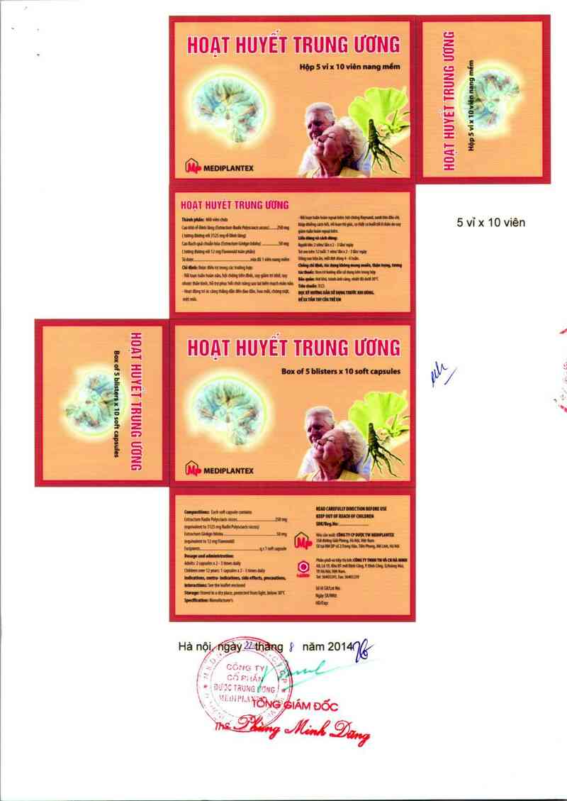 thông tin, cách dùng, giá thuốc Hoạt huyết trung ương - ảnh 1