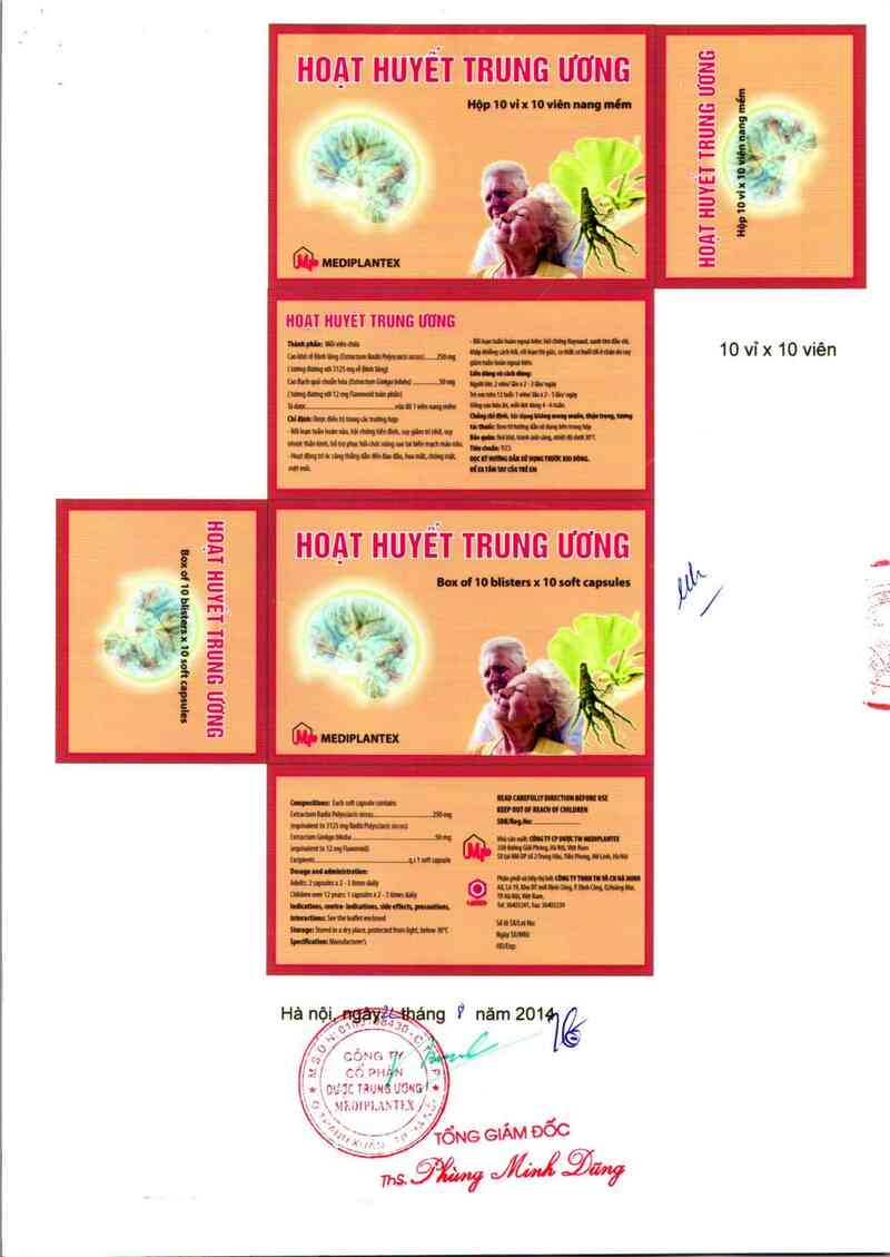 thông tin, cách dùng, giá thuốc Hoạt huyết trung ương - ảnh 2