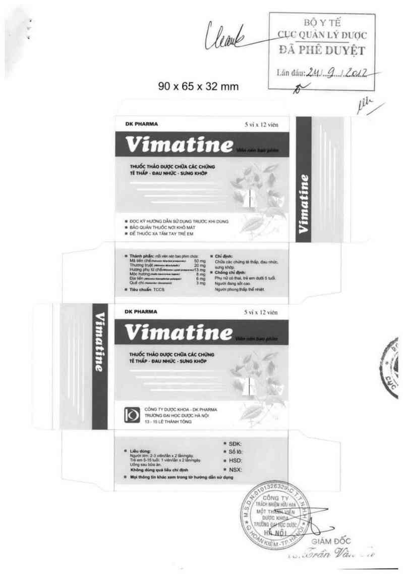 thông tin, cách dùng, giá thuốc Vimatine - ảnh 0