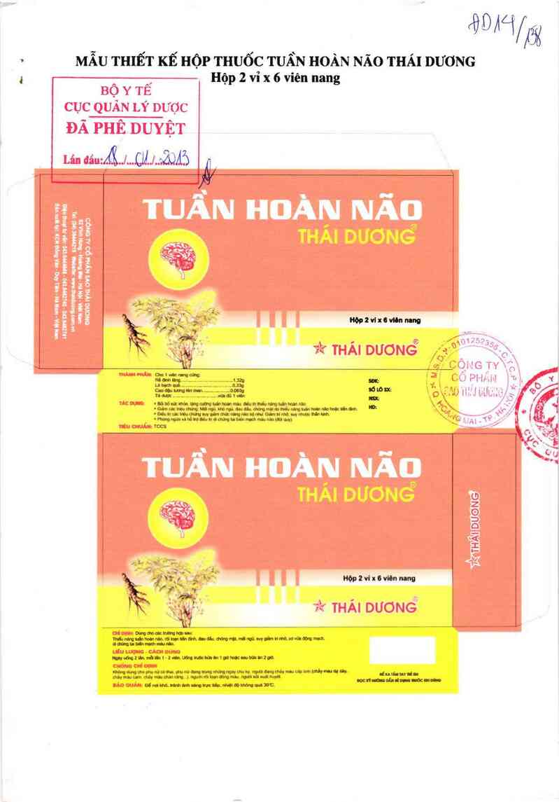 thông tin, cách dùng, giá thuốc Tuần hoàn não Thái Dương - ảnh 0