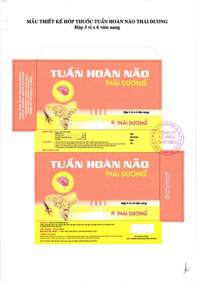 thông tin, cách dùng, giá thuốc Tuần hoàn não Thái Dương - ảnh 1