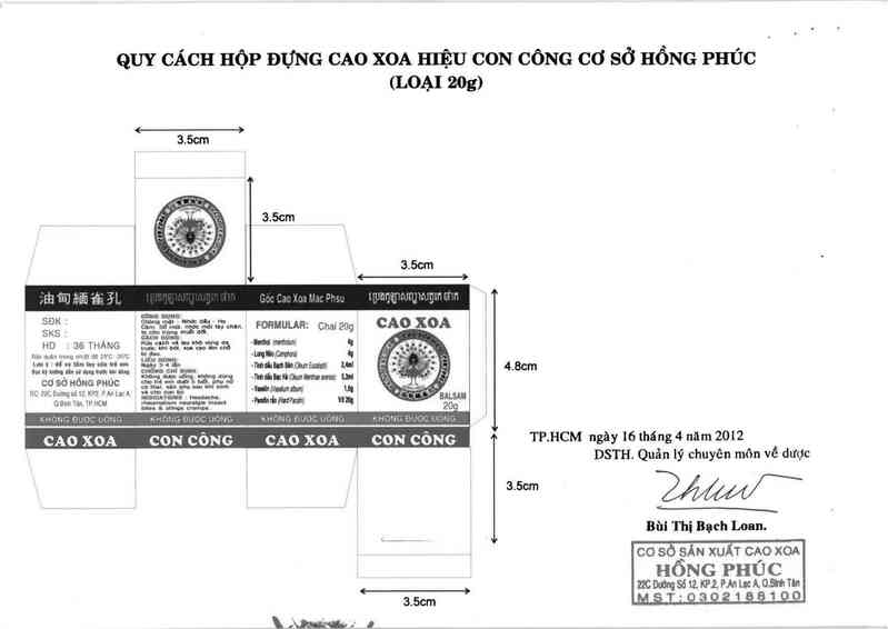 thông tin, cách dùng, giá thuốc Cao xoa Hiệu con công - ảnh 2