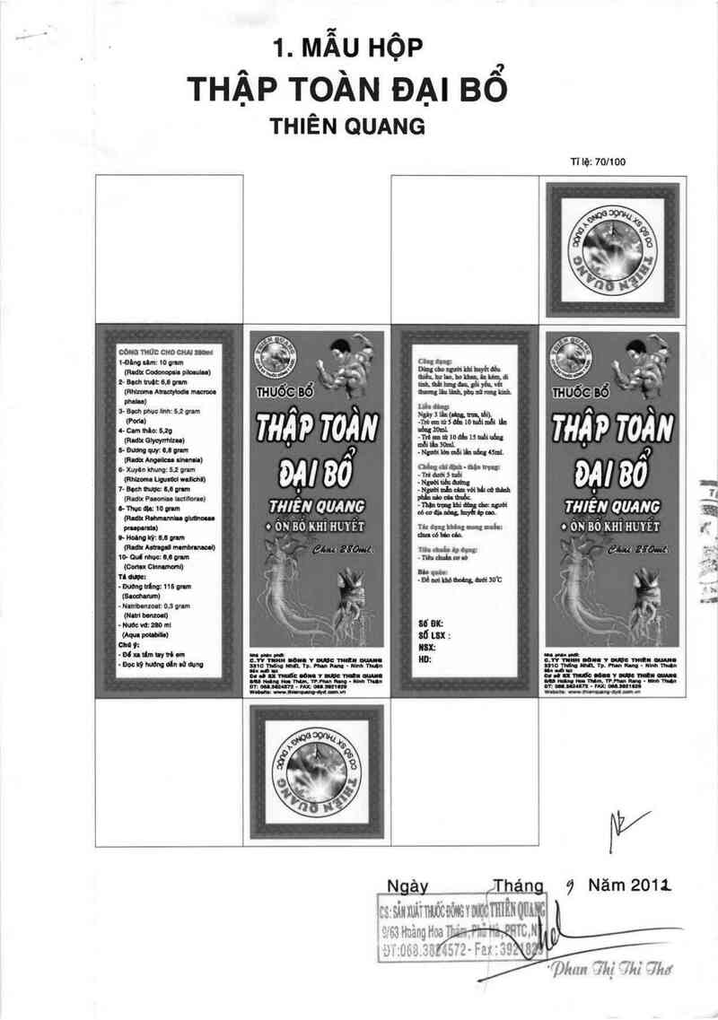 thông tin, cách dùng, giá thuốc Thập toàn đại bổ Thiên Quang - ảnh 2