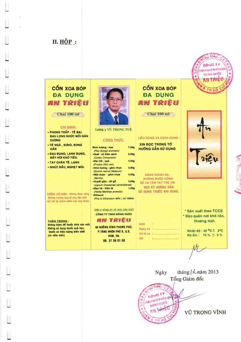 thông tin, cách dùng, giá thuốc Cồn xoa bóp đa dụng An Triệu - ảnh 5