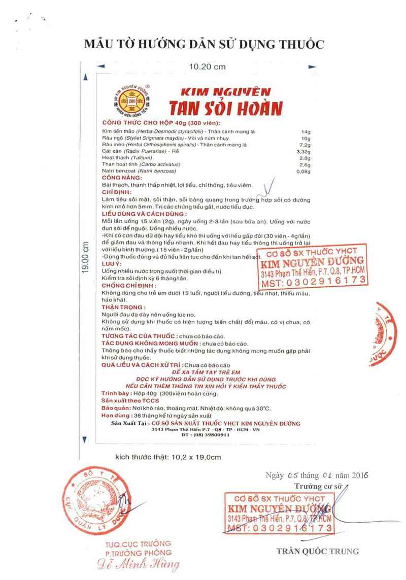 thông tin, cách dùng, giá thuốc Kim nguyên tan sỏi hoàn - ảnh 2