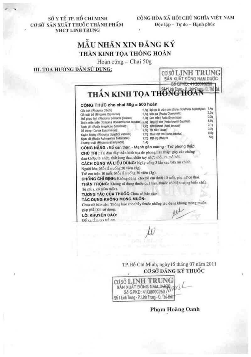 thông tin, cách dùng, giá thuốc Thần kinh tọa thống hoàn - ảnh 2