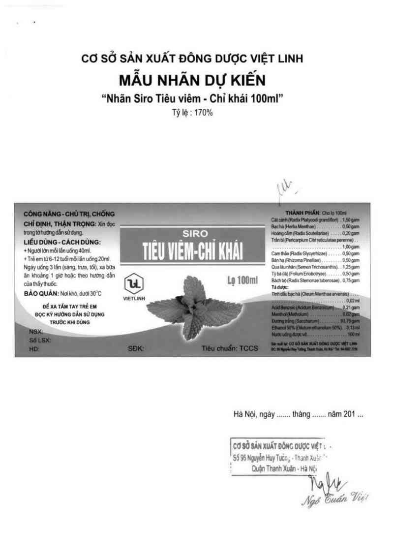thông tin, cách dùng, giá thuốc Siro Tiêu viêm chỉ khái - ảnh 3