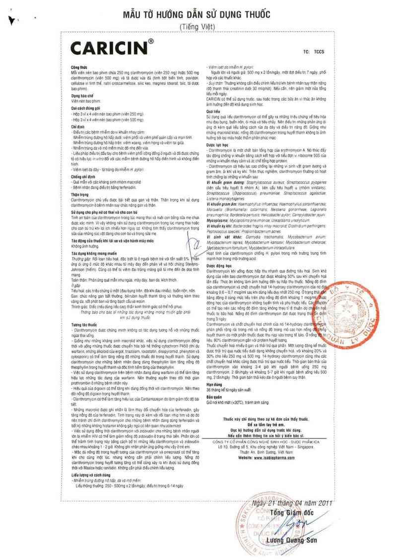 thông tin, cách dùng, giá thuốc Caricin - ảnh 2
