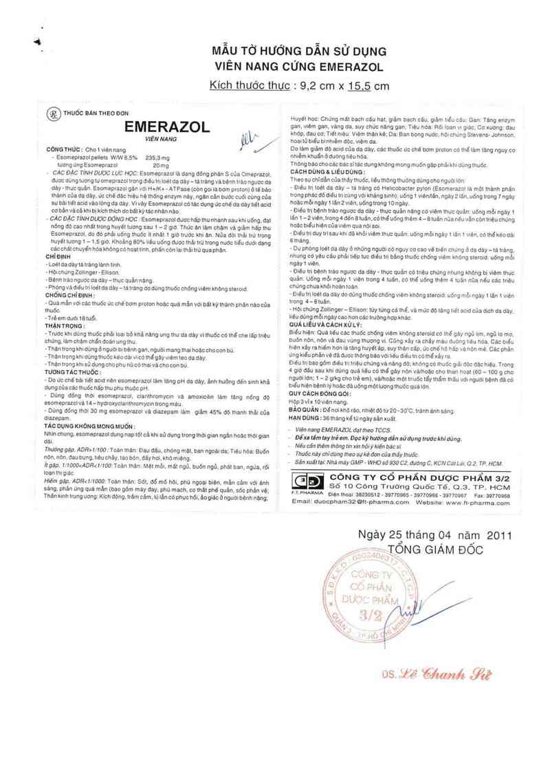 thông tin, cách dùng, giá thuốc Emerazol - ảnh 2