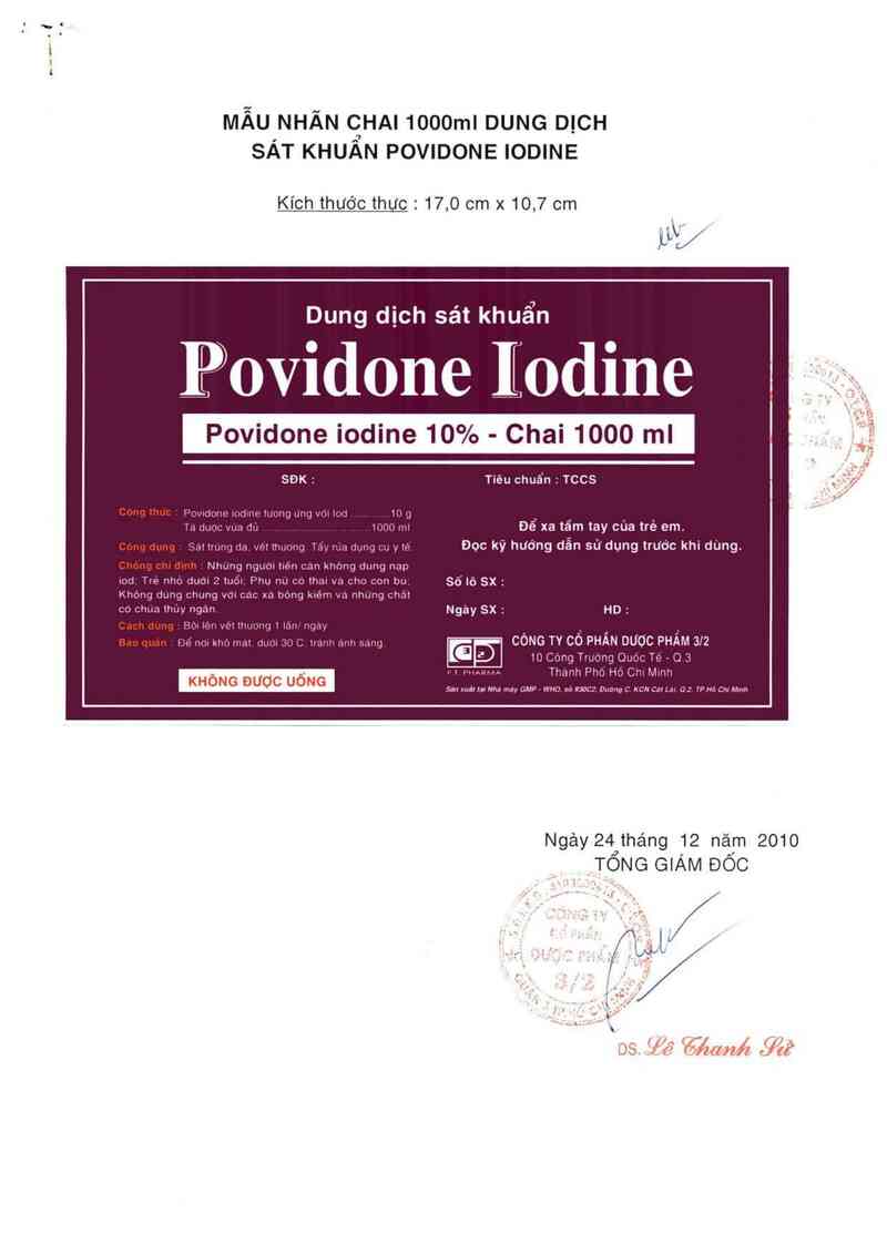 thông tin, cách dùng, giá thuốc Povidone Iodine 10% - ảnh 0