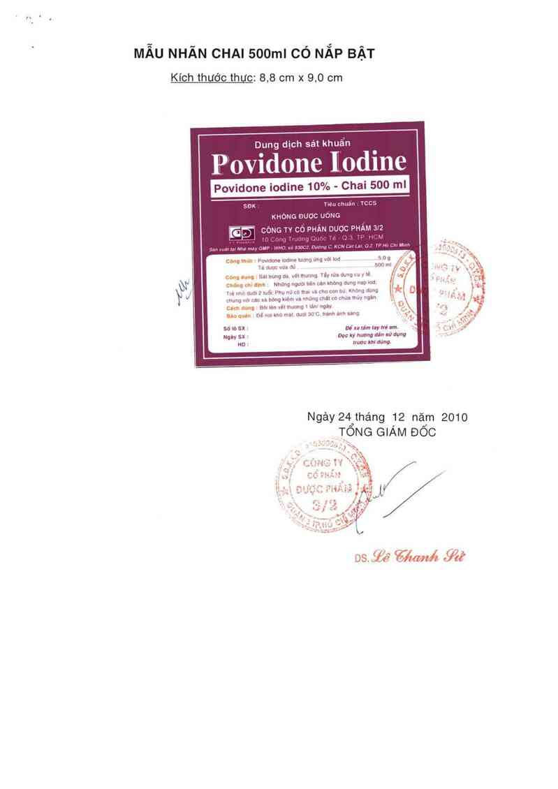 thông tin, cách dùng, giá thuốc Povidone Iodine 10% - ảnh 1