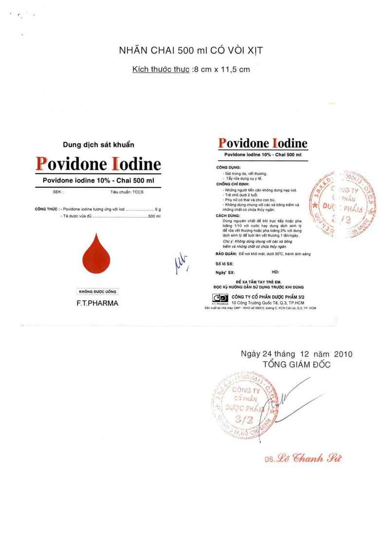 thông tin, cách dùng, giá thuốc Povidone Iodine 10% - ảnh 2