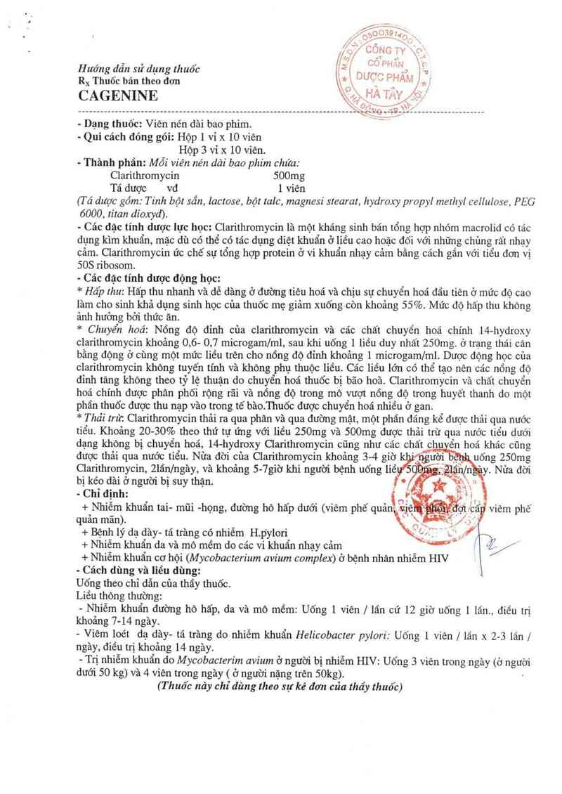thông tin, cách dùng, giá thuốc Cagenine - ảnh 2