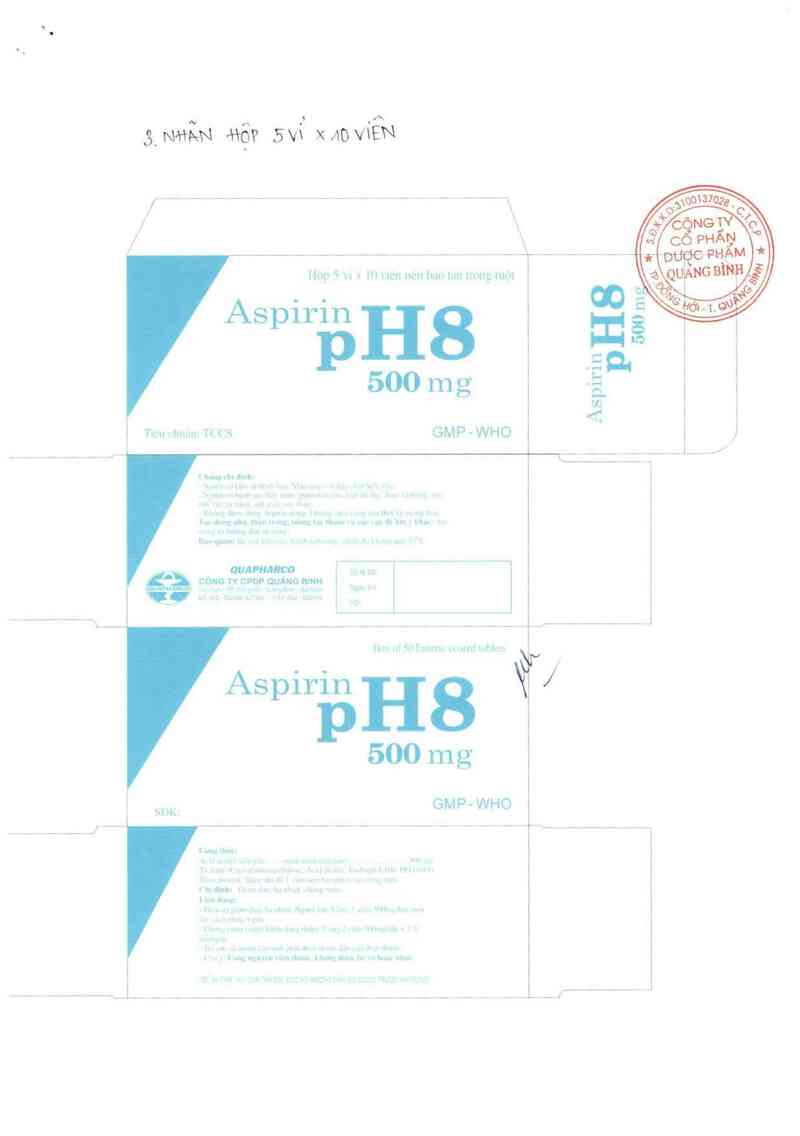 thông tin, cách dùng, giá thuốc Aspirin pH8 500 mg - ảnh 1