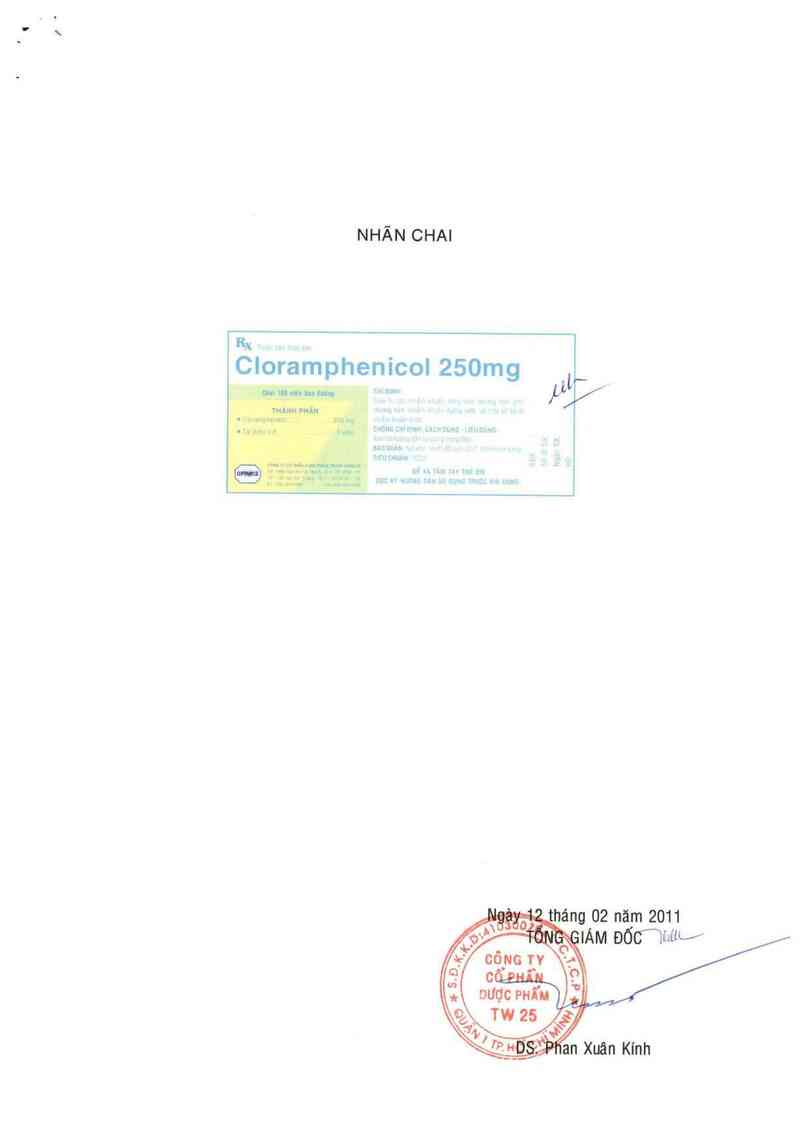 thông tin, cách dùng, giá thuốc Cloramphenicol 250 mg - ảnh 0