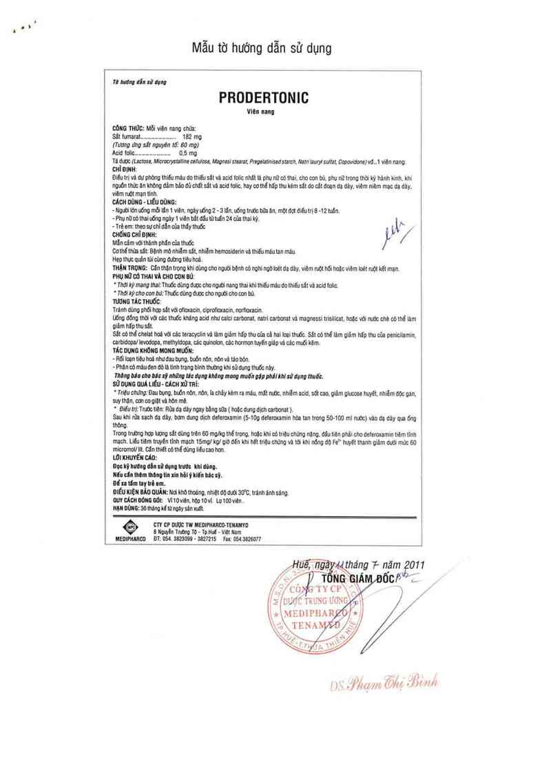 thông tin, cách dùng, giá thuốc Prodertonic - ảnh 2