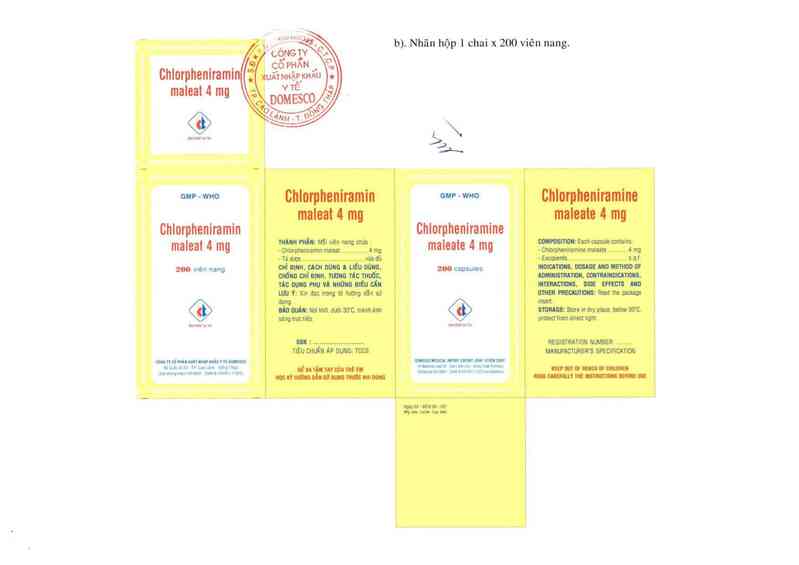 thông tin, cách dùng, giá thuốc Chlorpheniramin maleat 4 mg - ảnh 2