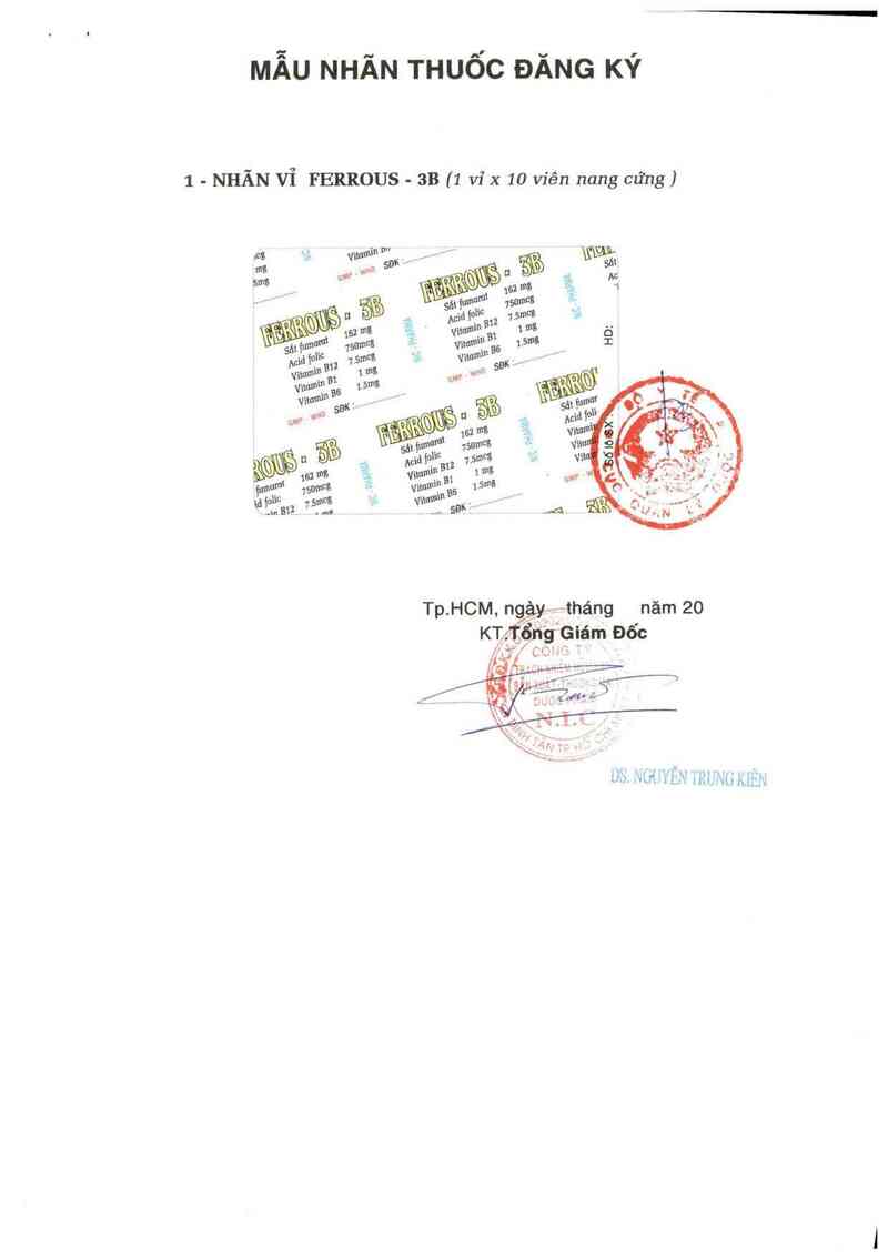 thông tin, cách dùng, giá thuốc Ferrous-3B - ảnh 0
