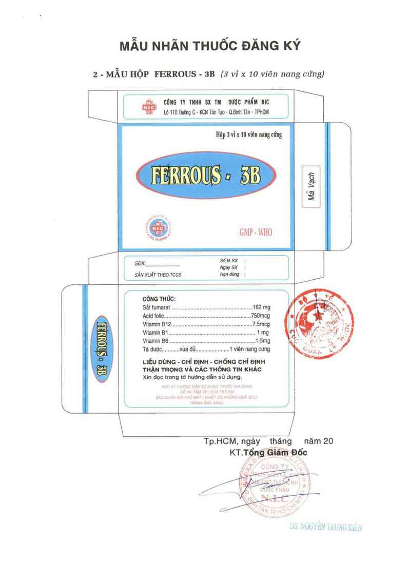 thông tin, cách dùng, giá thuốc Ferrous-3B - ảnh 1