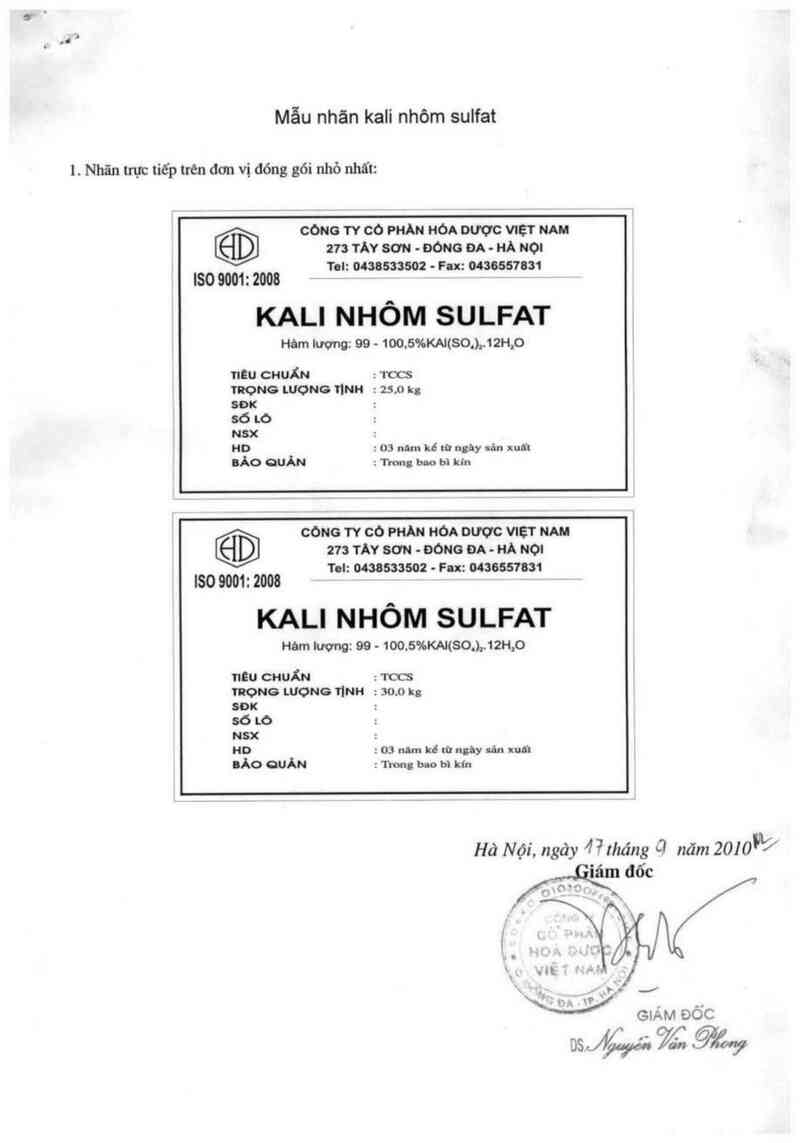 thông tin, cách dùng, giá thuốc Kali nhôm sulfat - ảnh 0