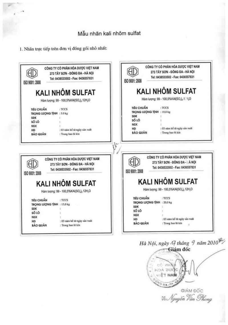 thông tin, cách dùng, giá thuốc Kali nhôm sulfat - ảnh 1