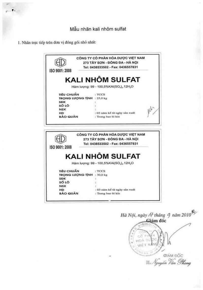 thông tin, cách dùng, giá thuốc Kali nhôm sulfat - ảnh 2
