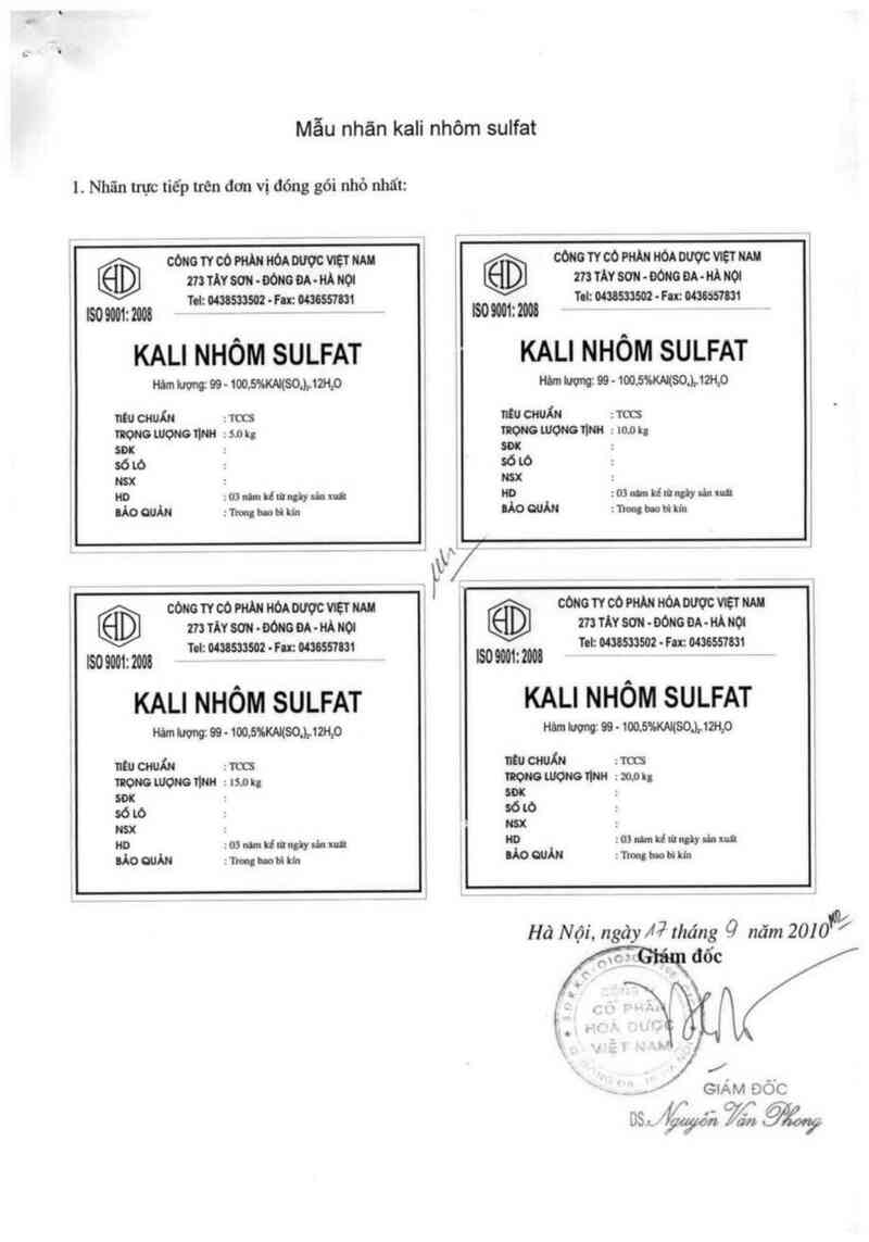 thông tin, cách dùng, giá thuốc Kali nhôm sulfat - ảnh 3