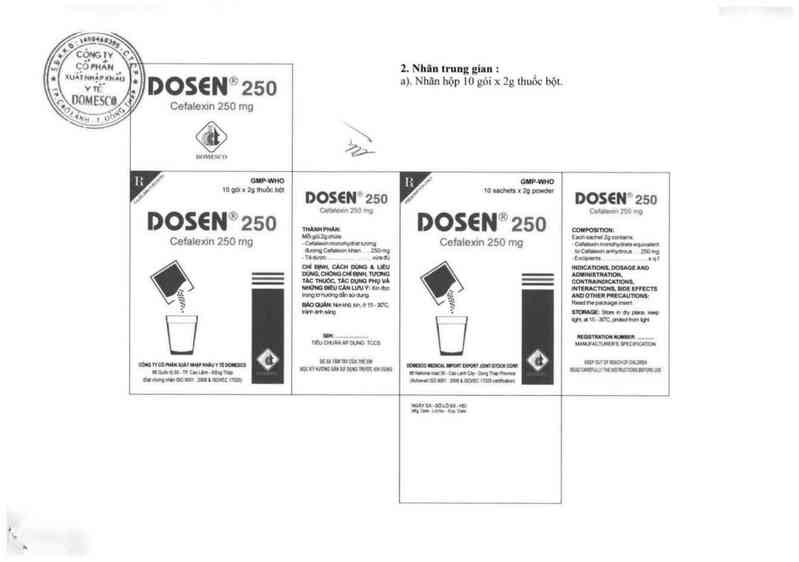 thông tin, cách dùng, giá thuốc Dosen 250 mg - ảnh 1