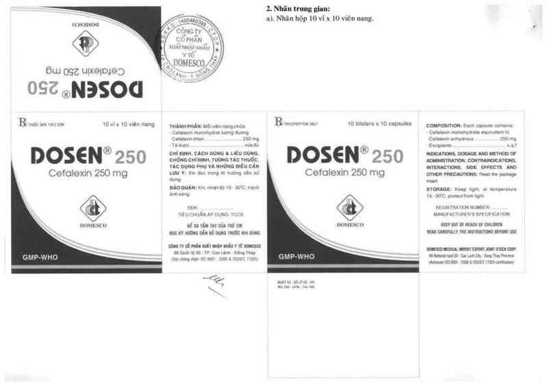 thông tin, cách dùng, giá thuốc Dosen 250 mg - ảnh 1