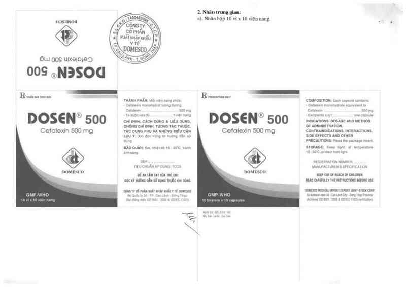 thông tin, cách dùng, giá thuốc Dosen 500 mg - ảnh 1