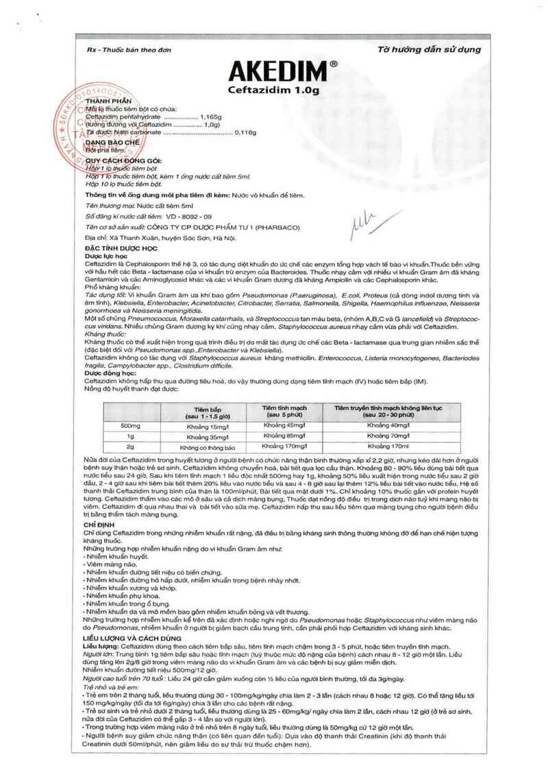 thông tin, cách dùng, giá thuốc Akedim - 1g - ảnh 2