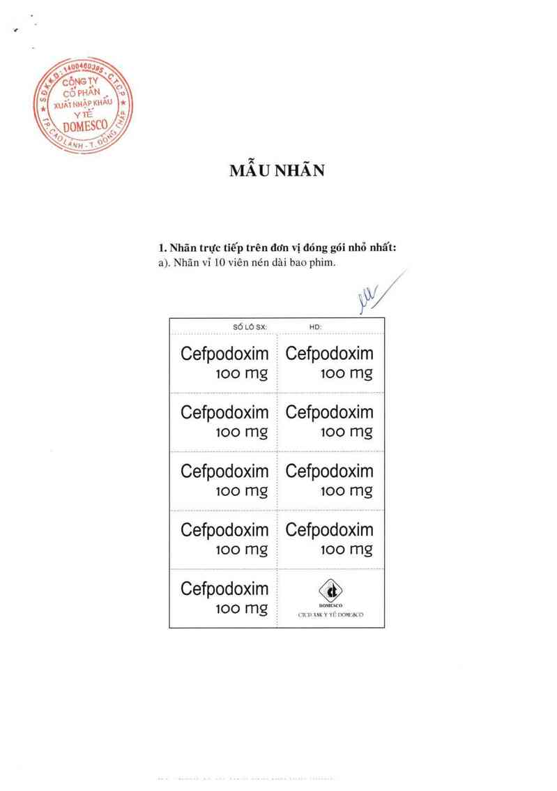 thông tin, cách dùng, giá thuốc Cefpodoxim 100 mg - ảnh 2