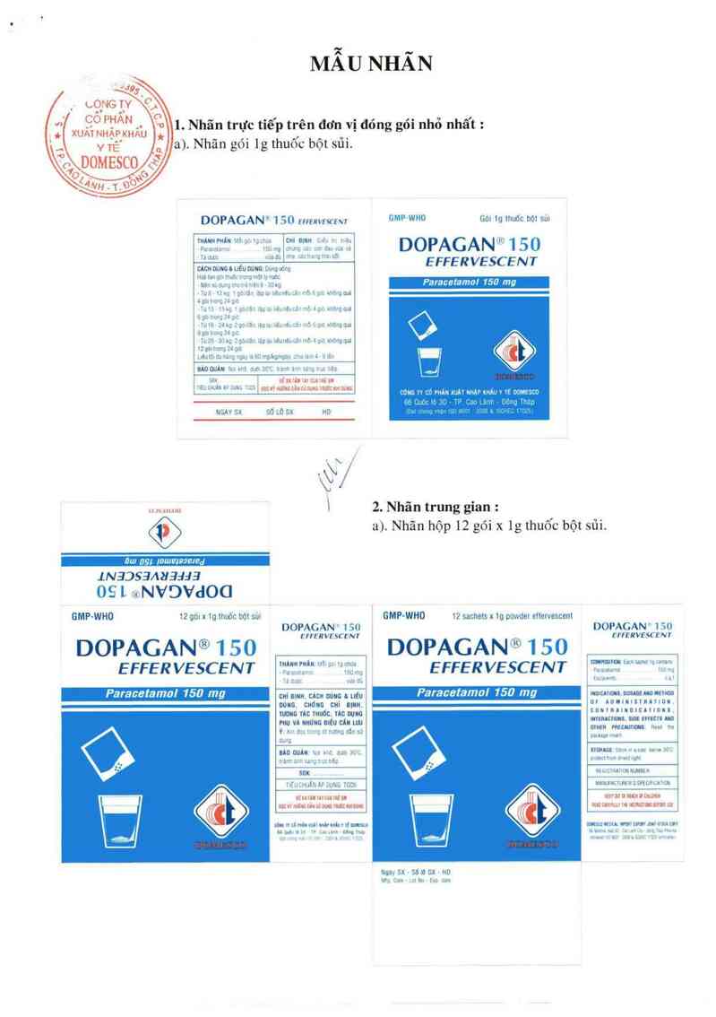 thông tin, cách dùng, giá thuốc Dopagan 150 Effervescent - ảnh 0