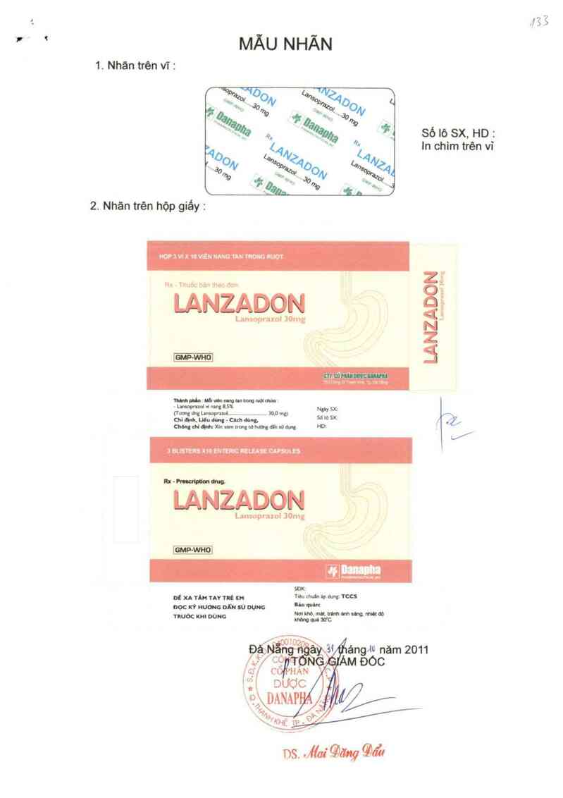 thông tin, cách dùng, giá thuốc Lanzadon - ảnh 0